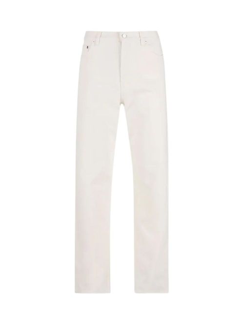 Pantaloni albi denim cu logo