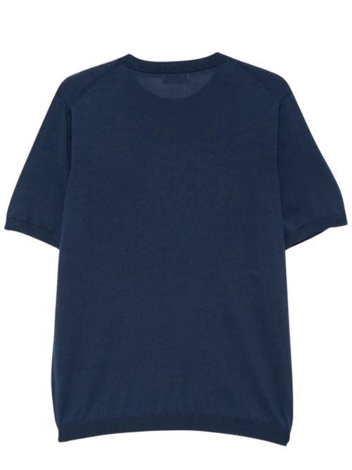 Tricou albastru mătase