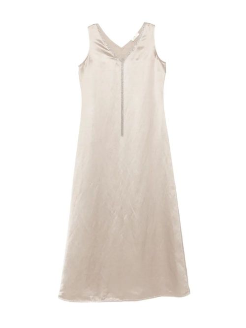 Rochie maxi aurie cu aplicații