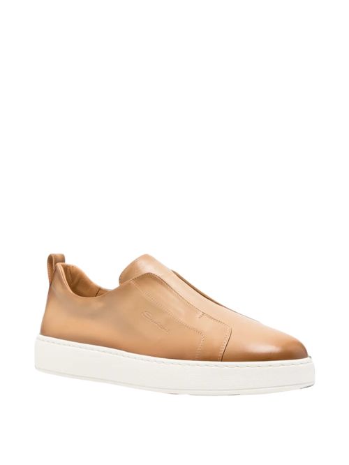 Pantofi slip-on bej piele