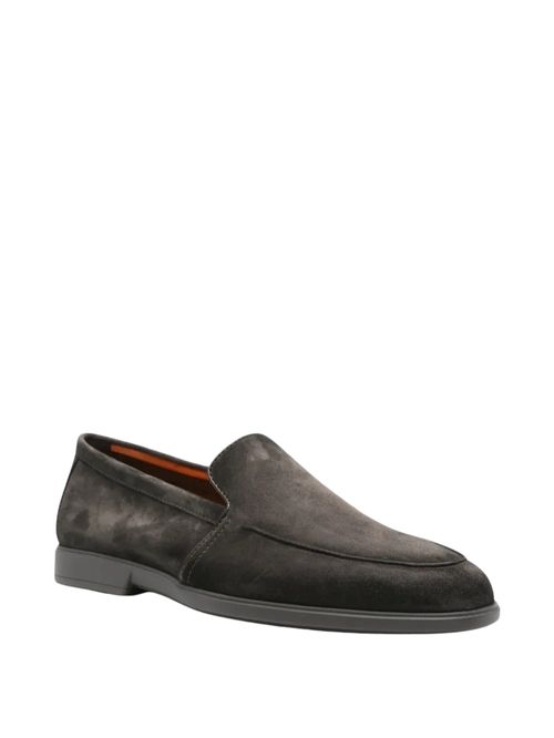 Mocasini gri din piele întoarsă