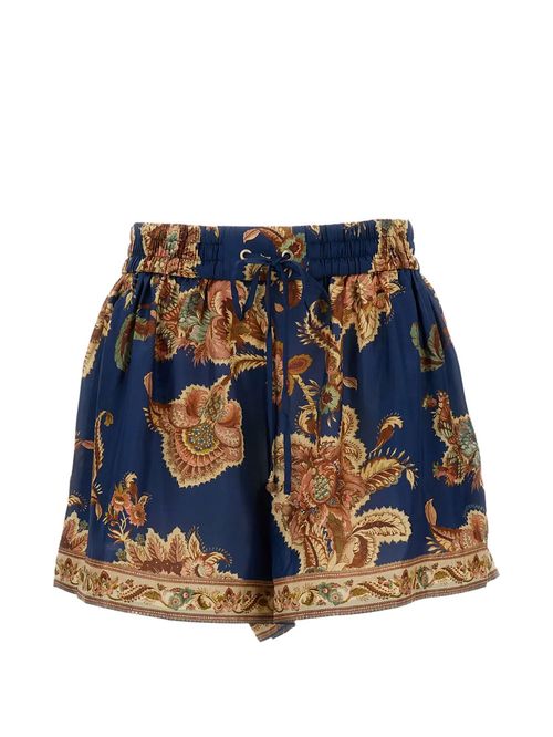 Pantaloni scurți mătase cu imprimeu