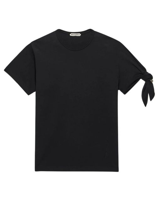 Tricou negru mânecă înnodată