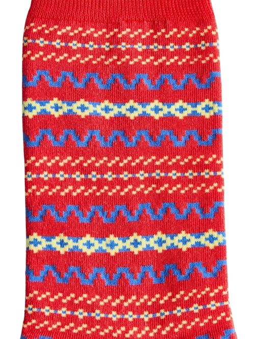 Șosete Fairisle roșii