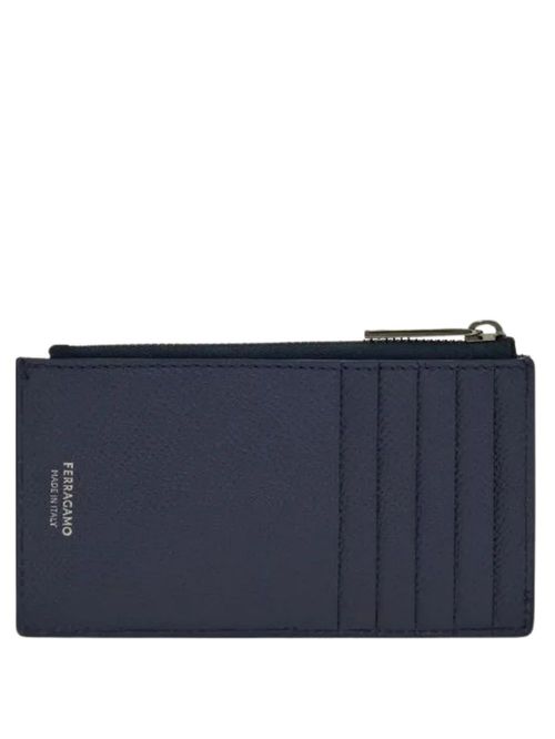 Portcard bleumarin din piele