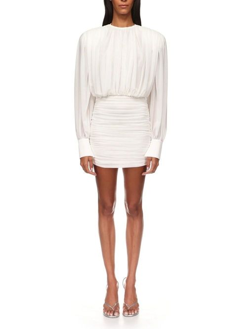 Rochie scurtă Ruched albă