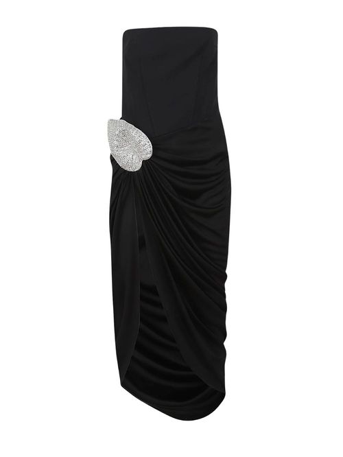 Rochie midi drapată cu aplicații