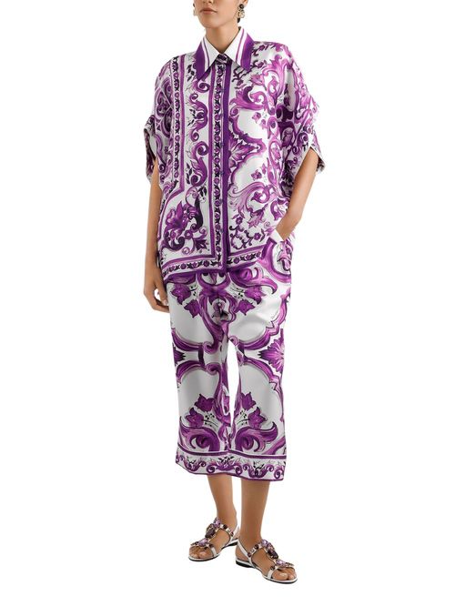 Pantaloni print Majolica