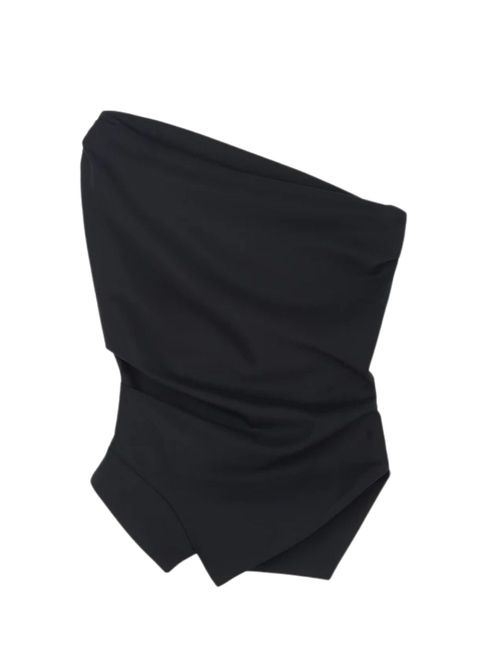 Top negru asimetric