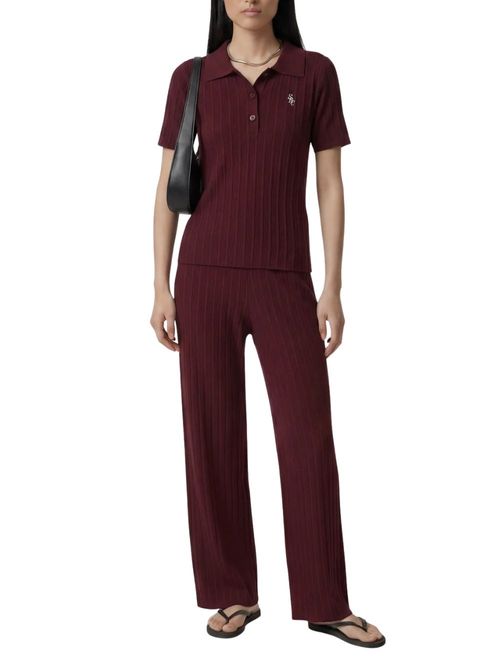 Pantaloni sport cu logo brodat
