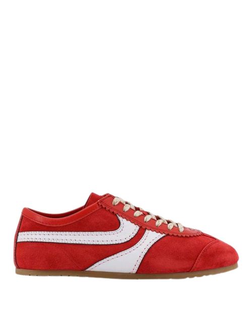Pantofi sport roșii piele întoarsă