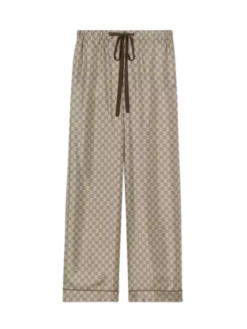 Pantaloni din mătase cu imprimeu