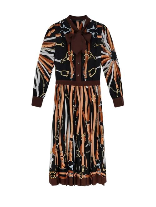 Rochie din mătase cu imprimeu