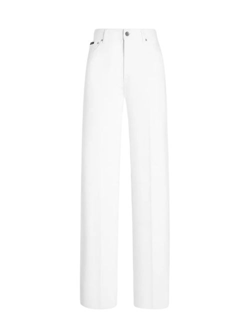 Pantaloni albi din denim