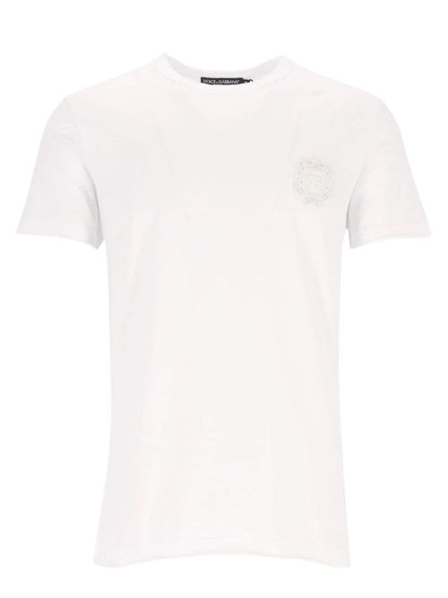 Tricou alb cu logo brodat