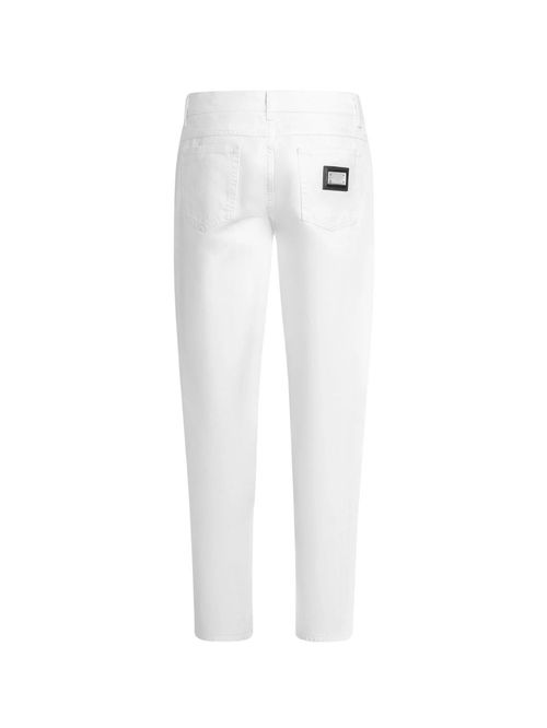 Pantaloni albi din denim