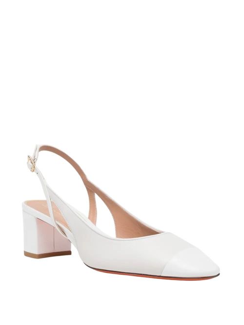 Pantofi albi din piele 50mm