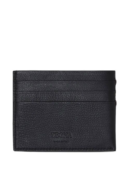 Portcard negru din piele