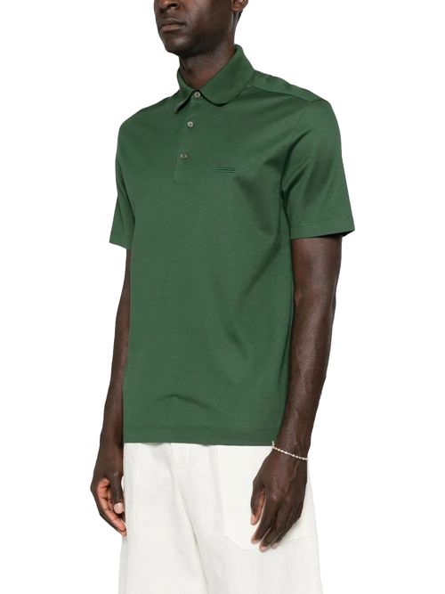 Tricou polo verde din bumbac
