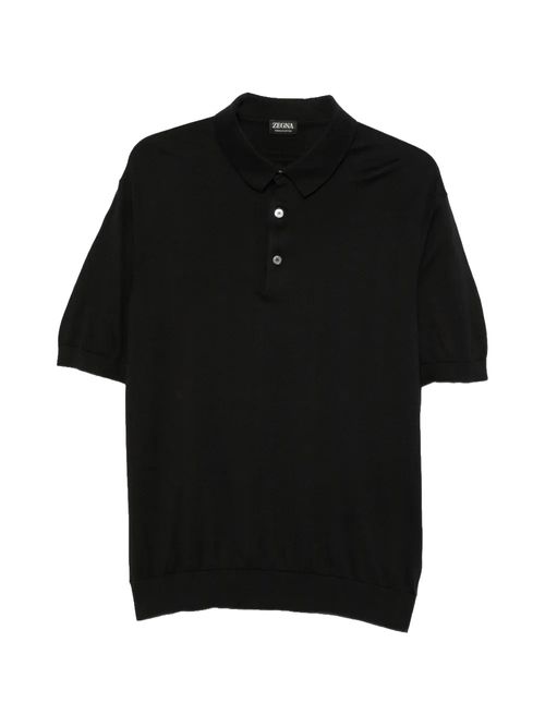 Tricou polo negru bumbac