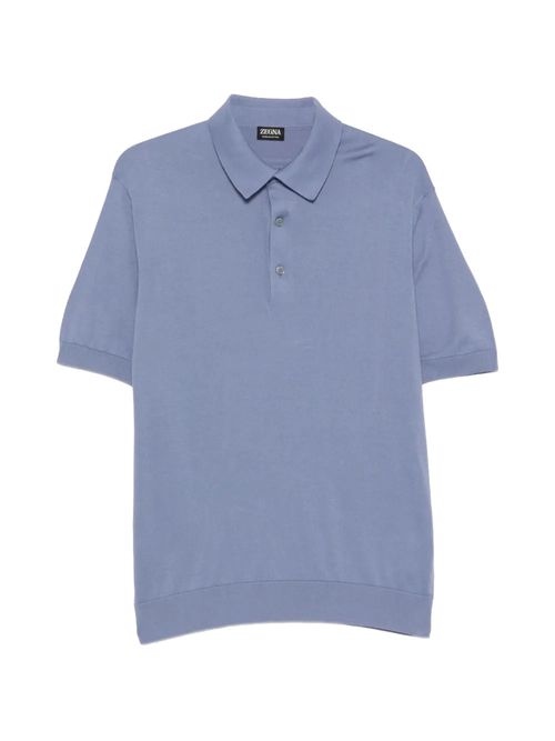 Tricou polo albastru bumbac