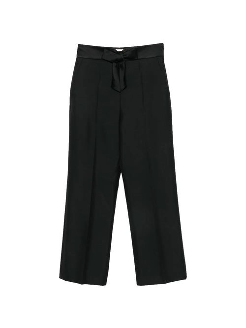 Pantaloni negri cu fundă