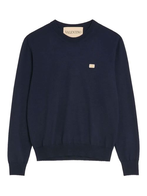 Pulover bleumarin cu logo
