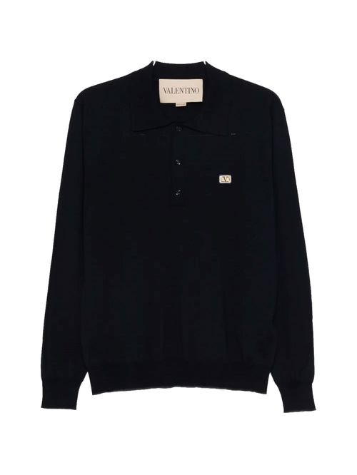 Pulover polo negru cu logo