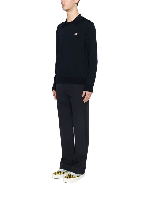 Pulover polo negru cu logo