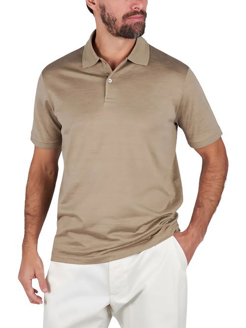 Tricou polo mătase cu bumbac