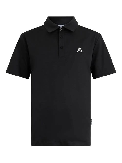Tricou polo negru cu logo