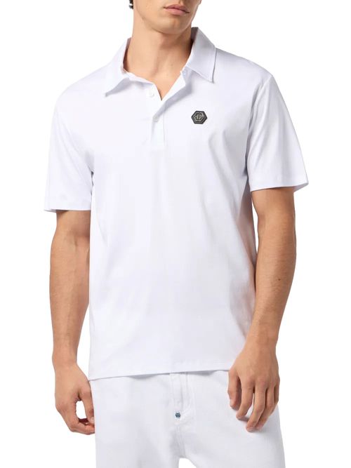 Tricou polo alb