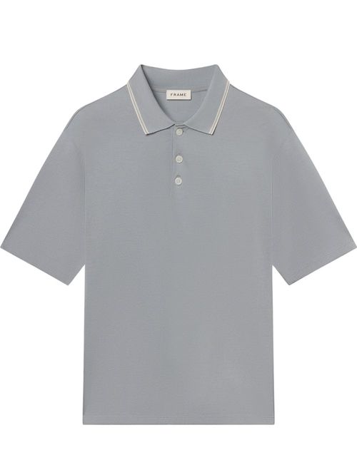 Tricou polo gri-albastru