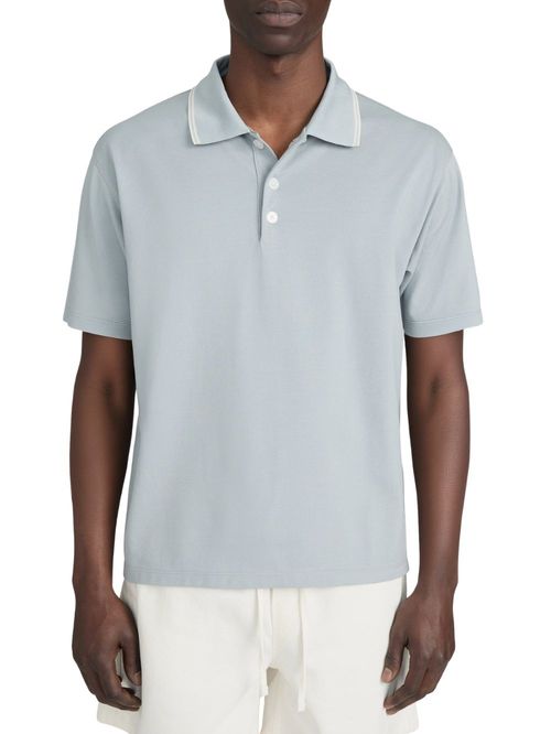 Tricou polo gri-albastru