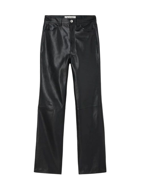 Pantaloni din piele cu talie înalta