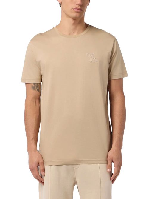 Tricou bej cu logo