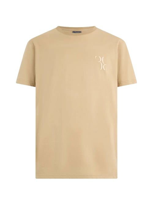 Tricou bej cu logo