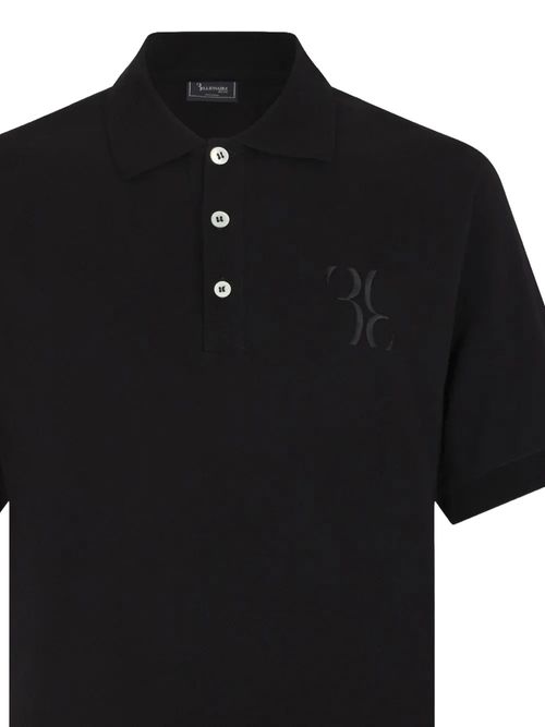 Tricou polo negru cu logo