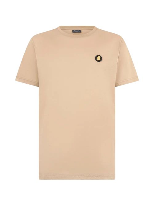 Tricou bej cu logo