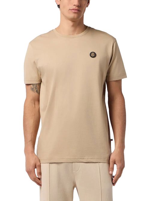 Tricou bej cu logo
