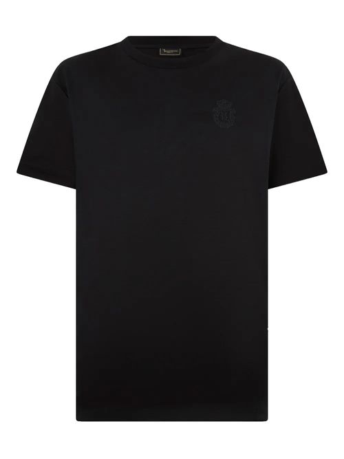Tricou negru cu logo brodat