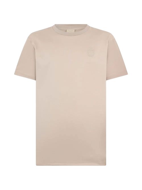 Tricou bej cu logo brodat
