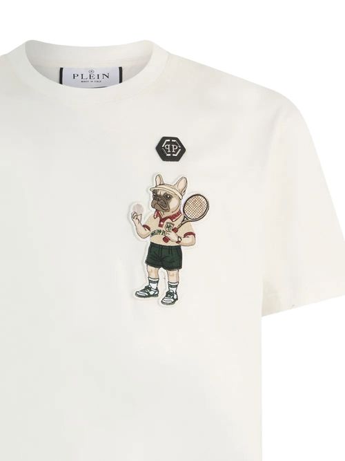 Tricou alb Tennis Patch