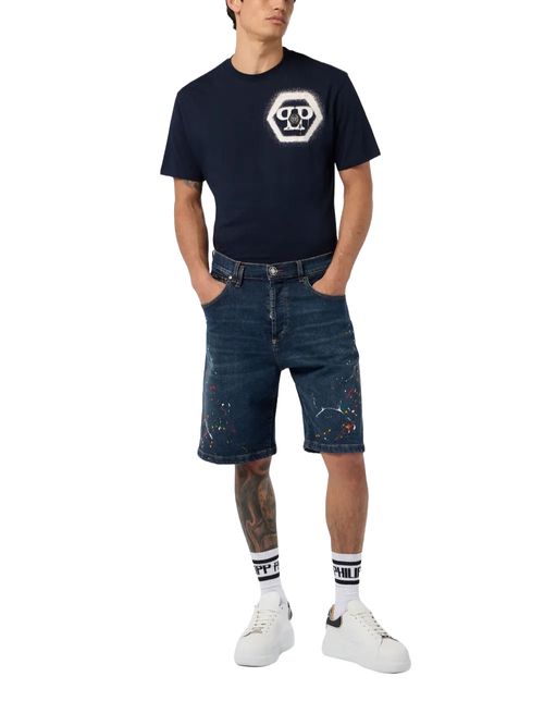 Pantaloni scurți efect de vopsea
