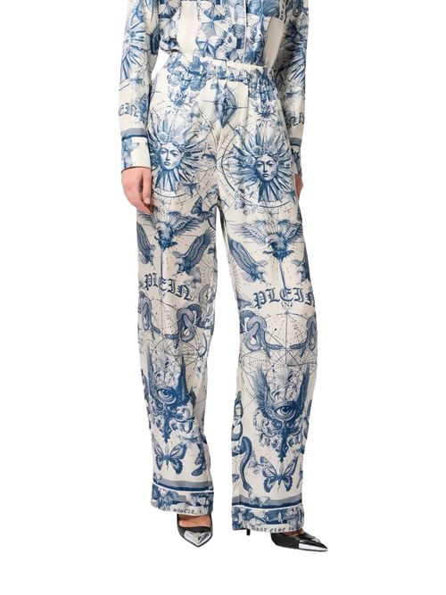 Pantaloni din mătase cu imprimeu