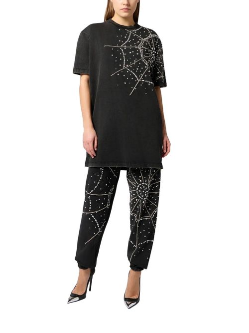 Tricou negru cu aplicații