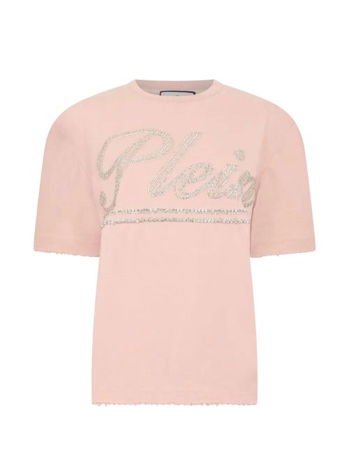Tricou roz cu logo
