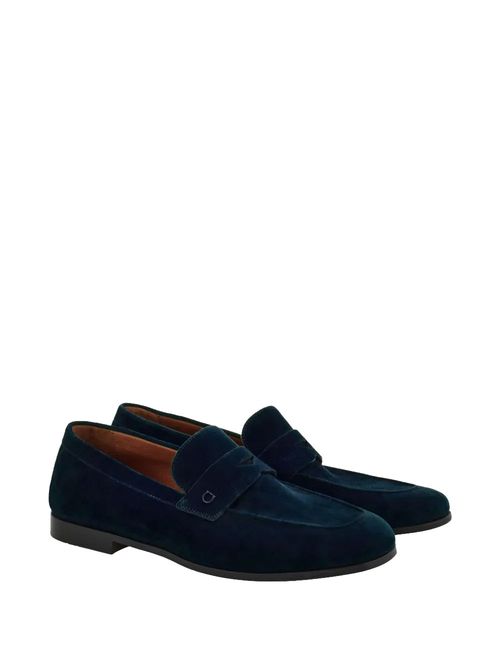 Mocasini bleumarin din piele
