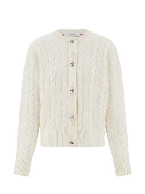 Cardigan Cable alb