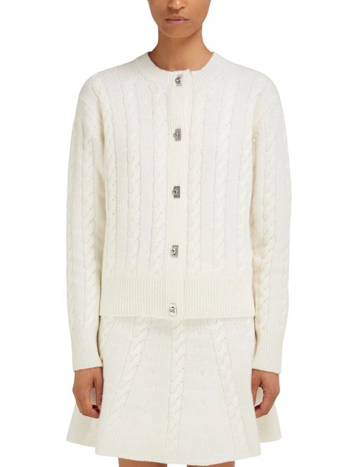 Cardigan Cable alb